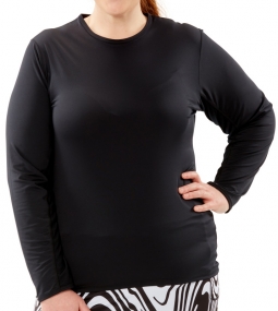 Nancy Lopez Ladies & Plus Size ASPIRATION Long Sleeve Golf Sun Shirts - Black
